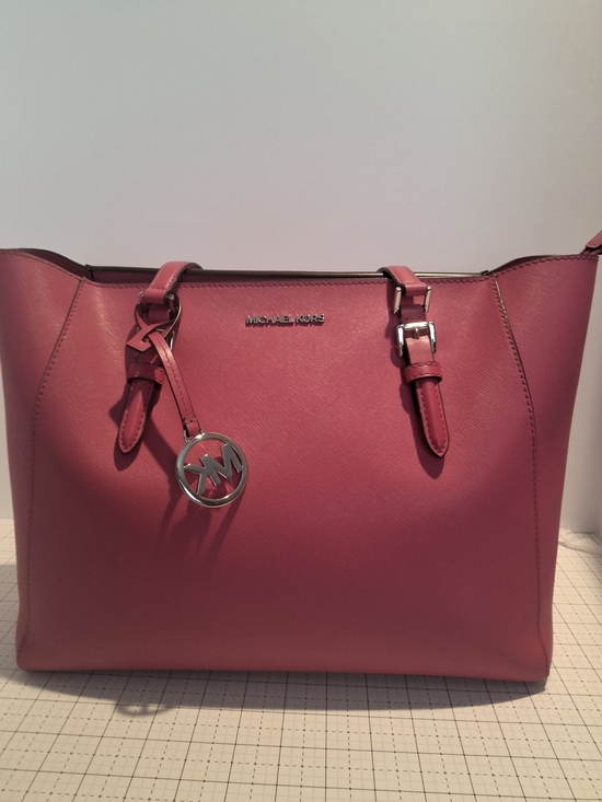 Michael Kors Handbags - Michael Kors Pink Saffiano Leather Tote Bag